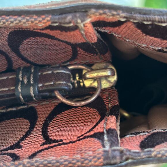 Y2K Coach Patchwork Tote Bag 13516 (Brown Multi) + Bonus Checkbook Holder - Picture 10 of 12